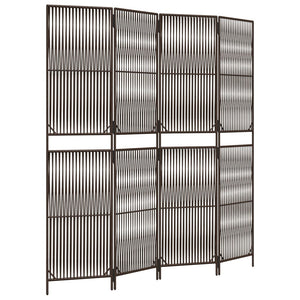 Braun Poly Rattan Paravent, 4-teilig