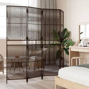 Braun Poly Rattan Paravent, 4-teilig