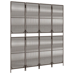 Braun Poly Rattan Paravent, 4-teilig