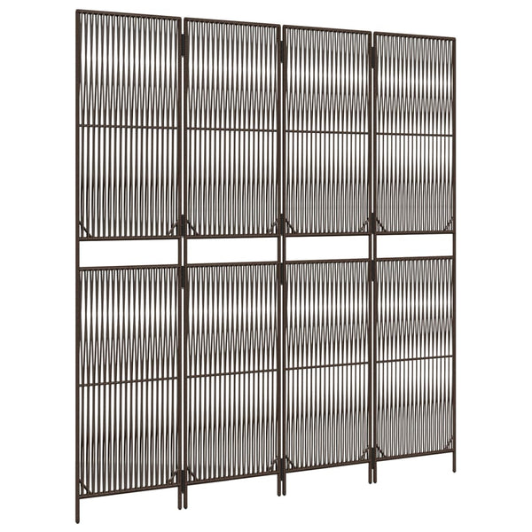 Braun Poly Rattan Paravent, 4-teilig