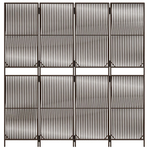 Braun Poly Rattan Paravent, 4-teilig