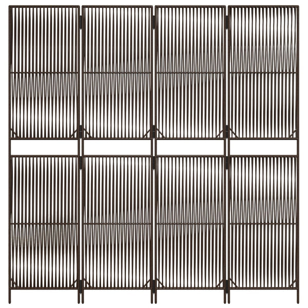 Braun Poly Rattan Paravent, 4-teilig