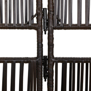 Grauer 4-Panel Raumteiler aus Rattan