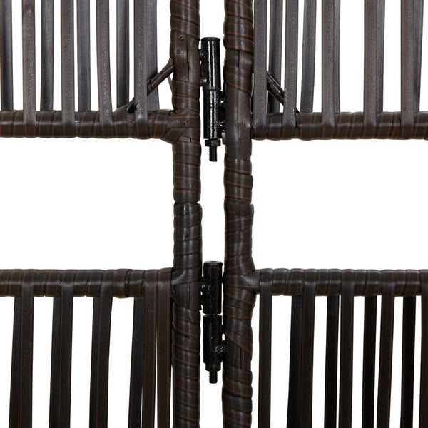 Grauer 4-Panel Raumteiler aus Rattan