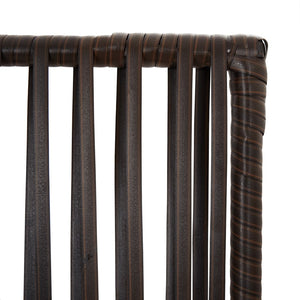 Grauer 4-Panel Raumteiler aus Rattan