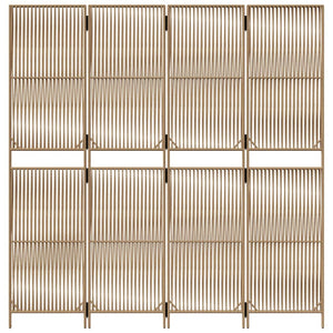 Beiger Paravent 4-teilig Poly Rattan