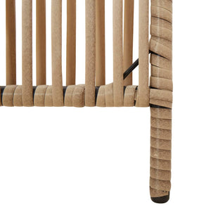 Beiger Paravent 4-teilig Poly Rattan
