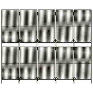 Grauer 5-teiliger Paravent aus Polyrattan