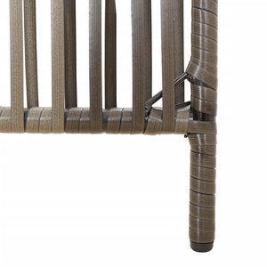 Grauer 5-teiliger Paravent aus Polyrattan