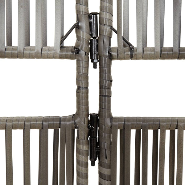 Grauer 5-teiliger Paravent aus Polyrattan