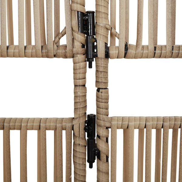Beiger Paravent 5-teilig Poly Rattan