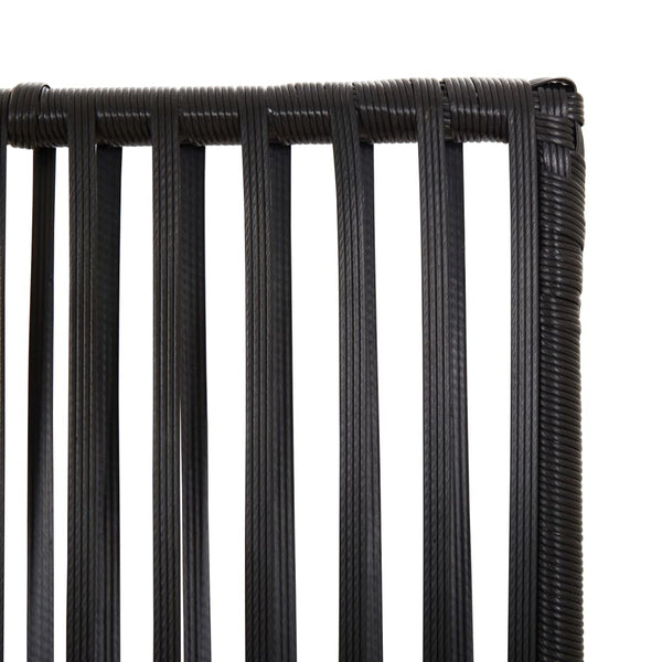 Schwarzer 6-teiliger Paravent aus Poly Rattan