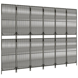 Grauer 6-teiliger Paravent aus Polyrattan