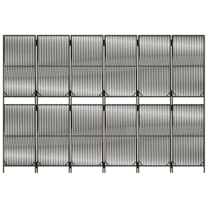 Grauer 6-teiliger Paravent aus Polyrattan