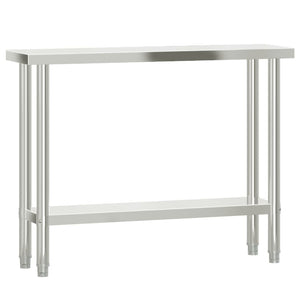 vidaXL Table de travail de cuisine avec plateau surélevé 110x30x120 cm Acier inoxydable
