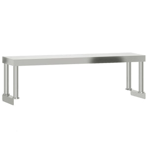 vidaXL Table de travail de cuisine avec plateau surélevé 110x30x120 cm Acier inoxydable
