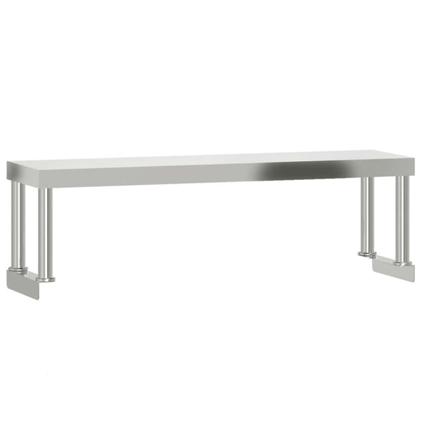 vidaXL Table de travail de cuisine avec plateau surélevé 110x30x120 cm Acier inoxydable