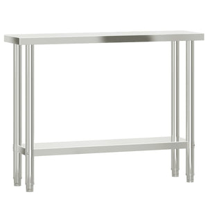 vidaXL Table de travail de cuisine avec plateau surélevé 110x30x150 cm acier inoxydable