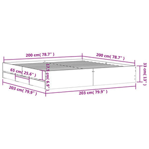 Bettgestell Schwarz 200x200 cm mit Schubladen