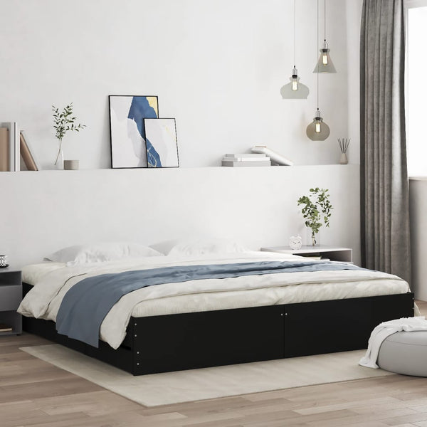 Bettgestell Schwarz 200x200 cm mit Schubladen