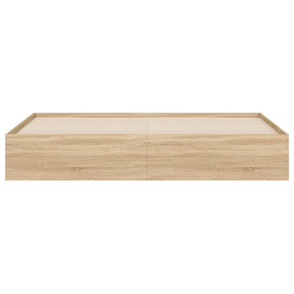vidaXL Cadre de lit avec tiroirs Chêne Sonoma 200x200 cm Bois d'ingénierie