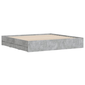 Bettgestell mit Schubladen 200x200 Betongrau