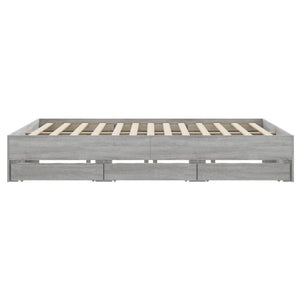 Bettgestell mit Schubladen 200x200 Grau