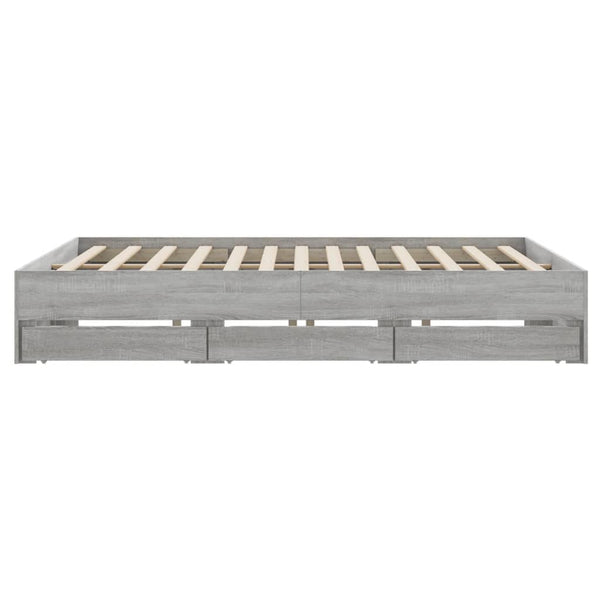 Bettgestell mit Schubladen 200x200 Grau