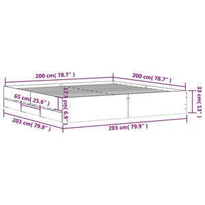 Bettgestell mit Schubladen 200x200 Grau