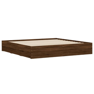 vidaXL Bed Frame with Drawers Brown Oak-look 200x200 cm
