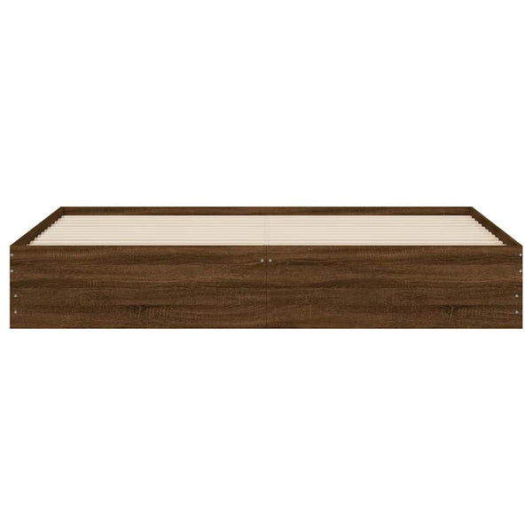 vidaXL Bed Frame with Drawers Brown Oak-look 200x200 cm