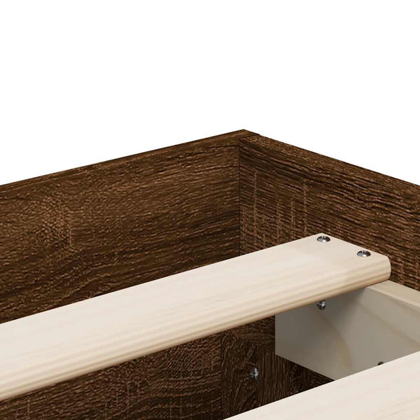 vidaXL Bed Frame with Drawers Brown Oak-look 200x200 cm