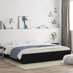 Bettgestell Schwarz 180x200 cm mit Schubladen