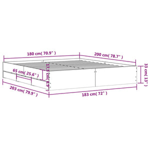 Bettgestell mit Schubladen 180x200 Betongrau