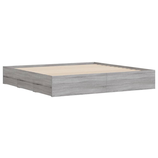 Bettgestell 180x200 cm mit Schubladen Grau