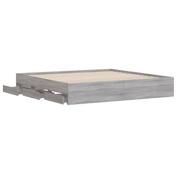 Bettgestell 180x200 cm mit Schubladen Grau