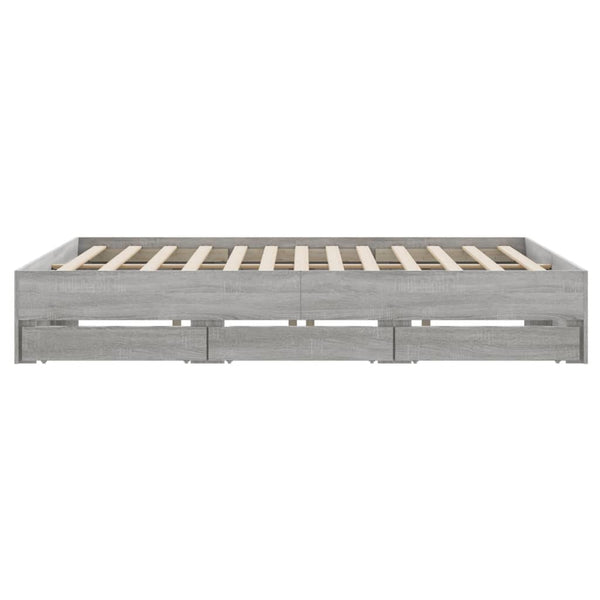 Bettgestell 180x200 cm mit Schubladen Grau