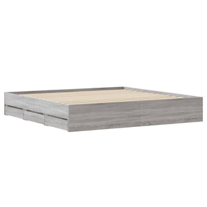 Bettgestell 180x200 cm mit Schubladen Grau