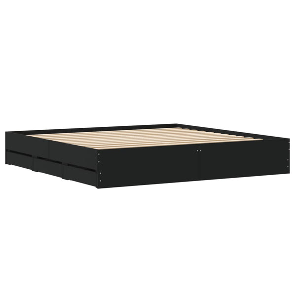 Bettgestell Schwarz 160x200 mit Schubladen