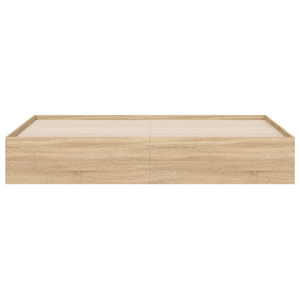 vidaXL Cadre de lit avec tiroirs Chêne Sonoma 160x200 cm Bois d'ingénierie