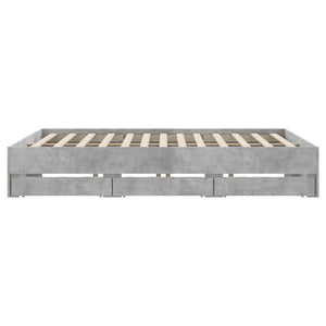 Bettgestell mit Schubladen 160x200 cm Betongrau