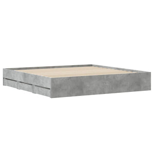 Bettgestell mit Schubladen 160x200 cm Betongrau