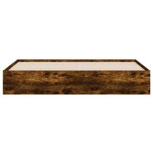 vidaXL Cadre de lit avec tiroirs chêne fumé 160x200cm, bois d'ingénierie