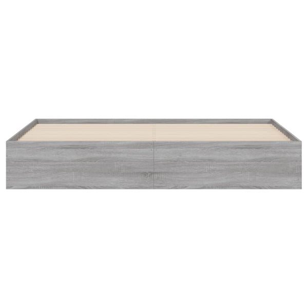 Bettgestell 160x200 cm mit Schubladen, Grau Sonoma