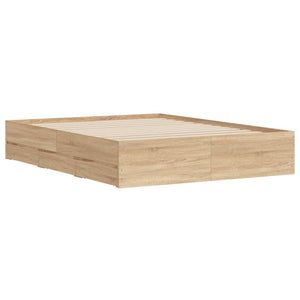 vidaXL Cadre de lit avec tiroirs Chêne Sonoma 150x200 cm Bois d'ingénierie
