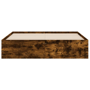 vidaXL Cadre de lit avec tiroirs chêne fumé 150x200cm Bois d'ingénierie