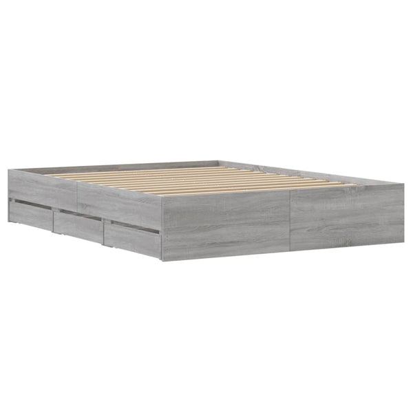 Bettgestell 150x200 cm mit Schubladen Grau