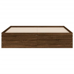 vidaXL Bed Frame with Drawers Brown Oak-Effect 150x200 cm