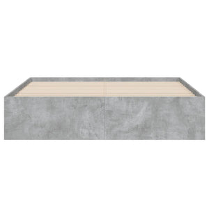 vidaXL Cadre de lit avec tiroirs Gris béton 140x200 cm Bois d'ingénierie