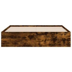 vidaXL Cadre de lit avec tiroirs chêne fumé 140x200cm bois d'ingénierie